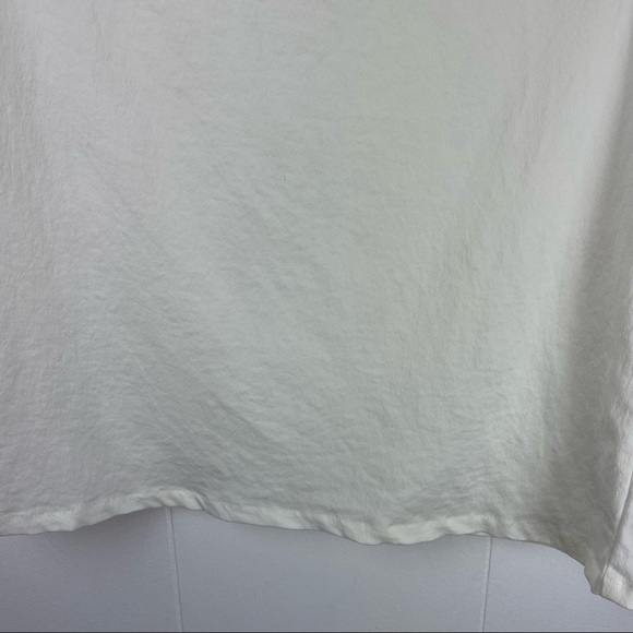 t. la Short Sleeve Ivory Cream Lace Trim Top - Picture 5 of 7